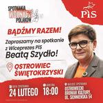 Beata Szydło w sobotę przyjedzie do Ostrowca. Spotkanie ma być otwarte dla mieszkańców